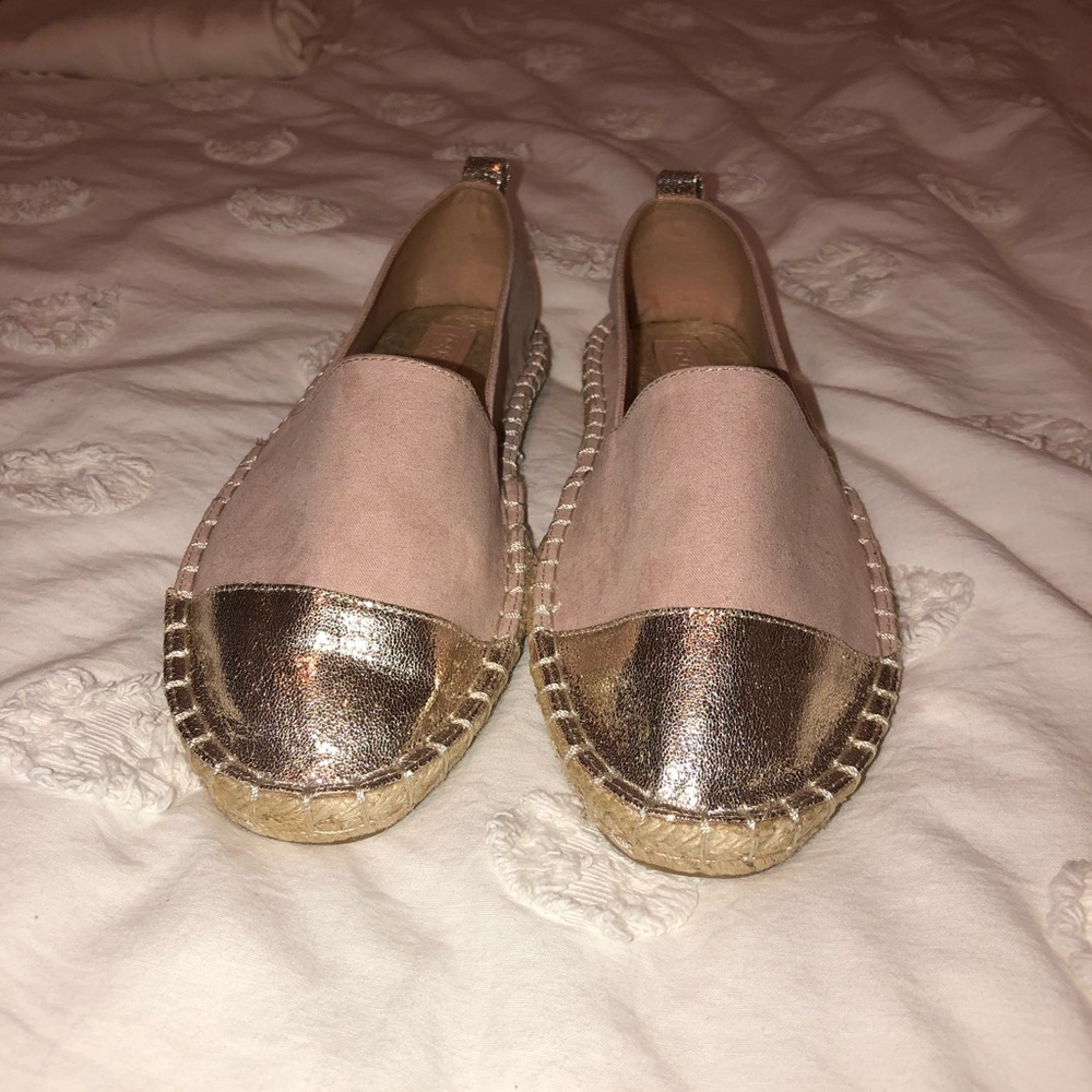 ASOS NEVER WORN Blush and Gold Espadrilles